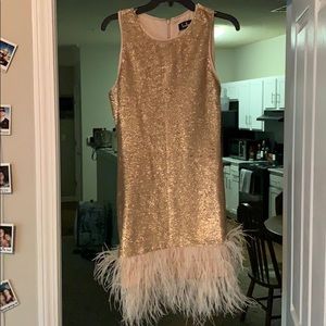 Gold sequin party dress